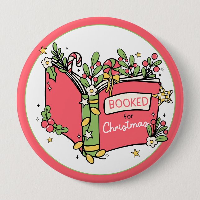 Christmas Books Reading 10 Cm Round Badge (Front)