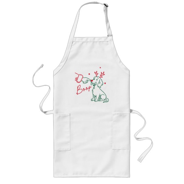 Christmas Boop Dachshund Dog Long Apron (Front)