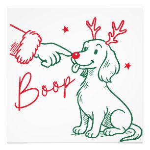 Christmas Boop Dachshund Dog Photo Print