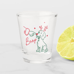 Christmas Boop Dachshund Dog Shot Glass