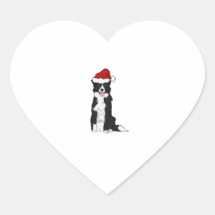 Christmas Border Collie 1 Heart Sticker