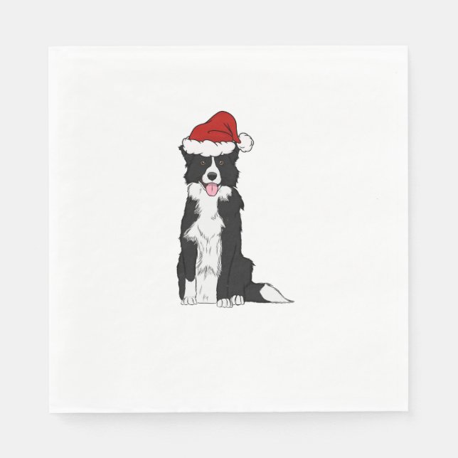 Christmas Border Collie  1 Napkin (Front)