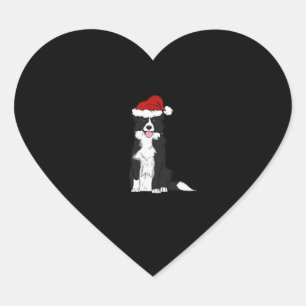 Christmas Border Collie Classic T-Shirt Heart Sticker