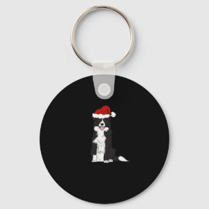 Christmas Border Collie Classic T-Shirt Key Ring