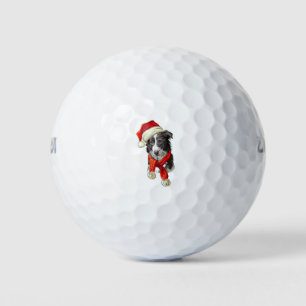 Christmas Border Collie dog Golf Balls