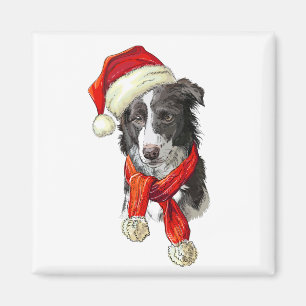 Christmas Border Collie dog Magnet