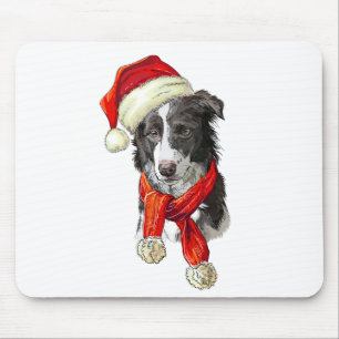 Christmas Border Collie dog Mouse Pad