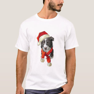 Christmas Border Collie dog T-Shirt