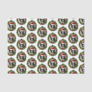 Christmas Border Collie dog tissue paper
