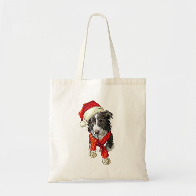 Christmas Border Collie dog Tote Bag (Front)