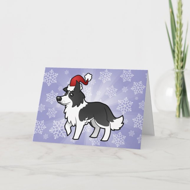 Christmas Border Collie Holiday Card (Front)