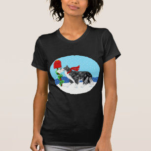 Christmas Border Collie Mail T-Shirt