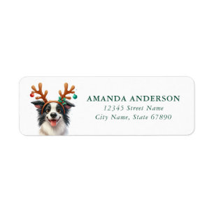 Christmas Border Collie Return Address Labels