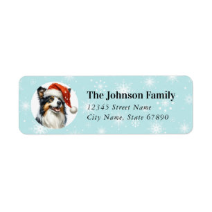 Christmas Border Collie Return Address Labels