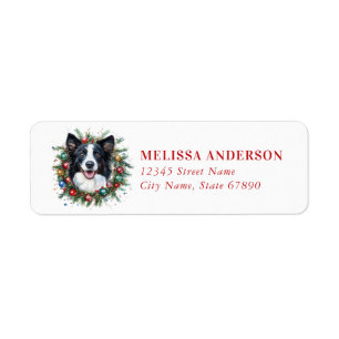 Christmas Border Collie Return Address Labels