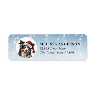 Christmas Border Collie Return Address Labels