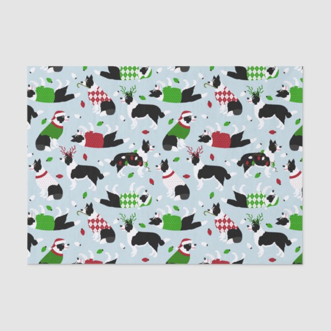 Christmas Border Collie Tissue Paper (Front)
