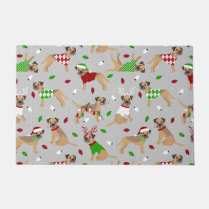 Christmas Border Terrier Doormat