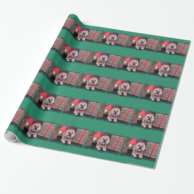 Christmas - Border Terrier - Reagan Wrapping Paper (Unrolled)