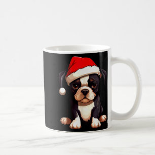 Christmas Boston Terrier Dog Santa Hat Funny Xmas  Coffee Mug