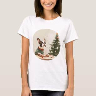 Christmas Boston Terrier Dog T-Shirt