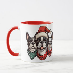 Christmas Boston Terrier Dogs Mug
