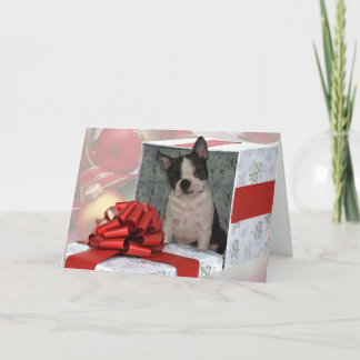 Christmas Boston Terrier Greeting Card