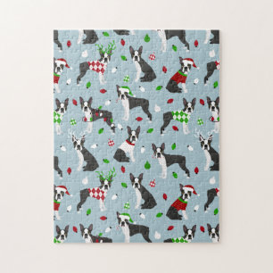 Christmas Boston Terrier Jigsaw Puzzle