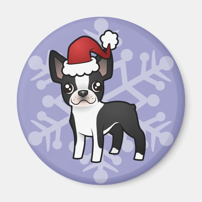 Christmas Boston Terrier Magnet (Front)