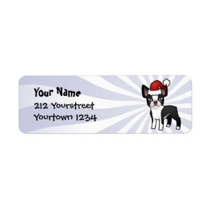 Christmas Boston Terrier Return Address Label