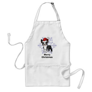 Christmas Boston Terrier Standard Apron
