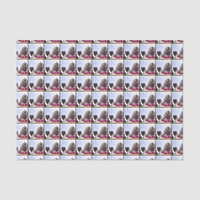 Christmas Boston Terrier tissue paper (Front)