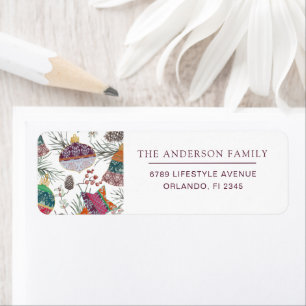 Christmas Botancial Watercolor Family Return Address Label