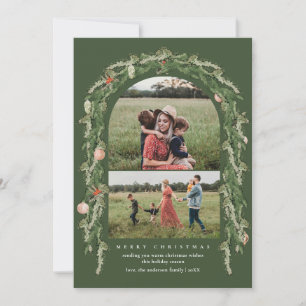 Christmas Botanical and Floral Greenery Photo Card