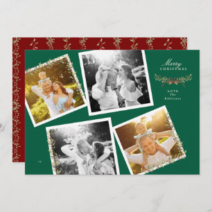 christmas botanical collage Vintage photo snapshot Holiday Card