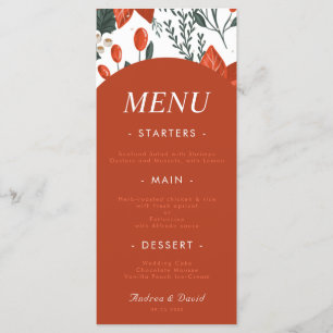 Christmas Botanical Floral Fruit & Berry Festive  Menu