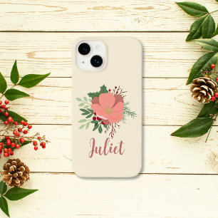 Christmas Botanical Personalised Name Case-Mate iPhone 14 Case