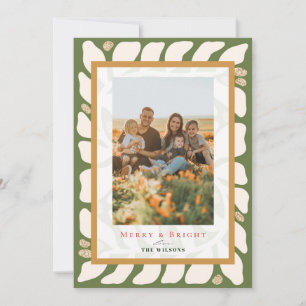 Christmas Botanical Quilt Holiday Photo Card