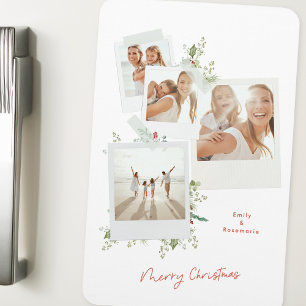 Christmas Botanical Retro Photo Album Holiday Magnet