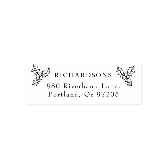 Christmas Botanical Return Address Self-inking Stamp (Design)