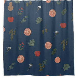 Christmas botanical seamless vintage beautiful pat shower curtain