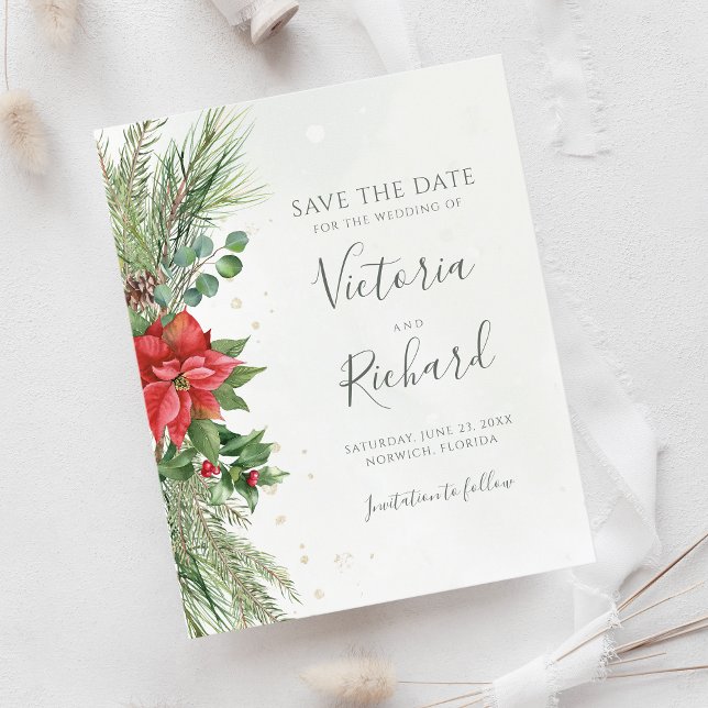 Christmas Botanical Winter Greenery Save The Date (Creator Uploaded)
