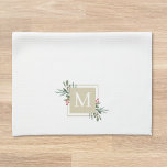 Christmas Botanicals Monogram Tea Towel<br><div class="desc">Custom-designed kitchen towel featuring modern elegant design with watercolor winter botanicals.</div>