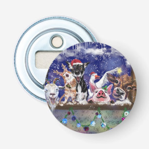 Christmas Bottle Opener Funny Farm Animal Party