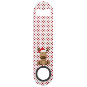 Christmas Bottle Opener Reindeer Polka Dot Polkado