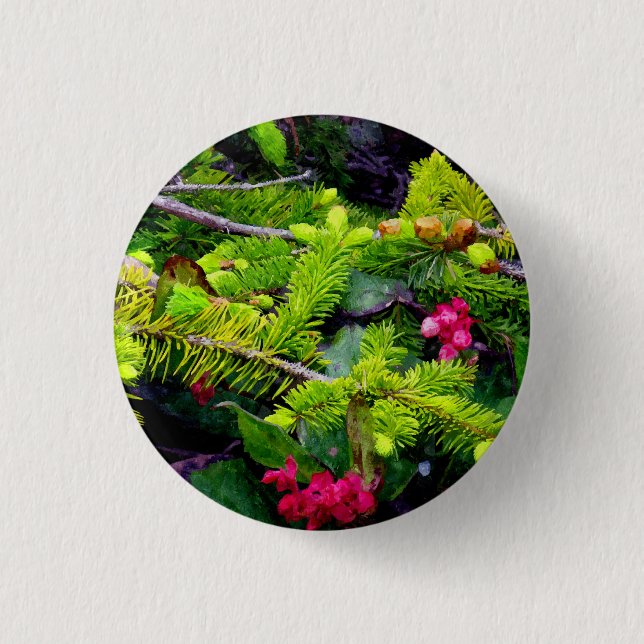 Christmas Bough 3 Cm Round Badge (Front)