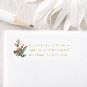 Christmas Boughs Holiday Return Address Label