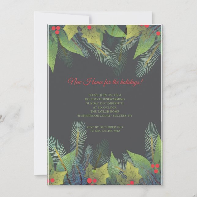 Christmas Boughs Invitation (Front)