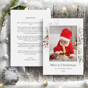 Christmas Bouquet of Red Berries Annual Update Holiday Card