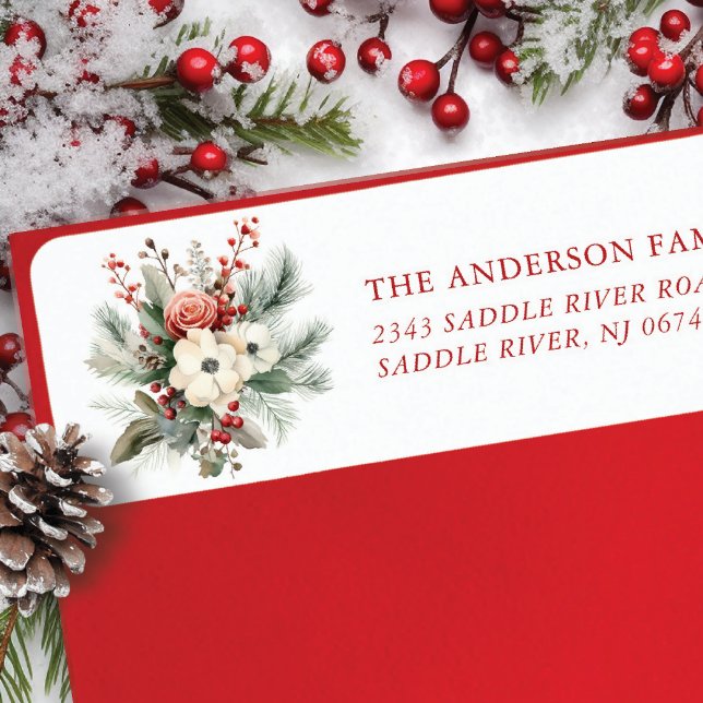 Christmas Bouquet Return Address Label (Creator Uploaded)